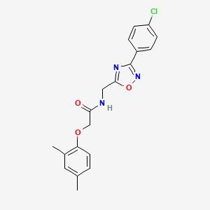 molecular formula C19H18ClN3O3 B11383379 N-{[3-(4-chlorophenyl)-1,2,4-oxadiazol-5-yl]methyl}-2-(2,4-dimethylphenoxy)acetamide 