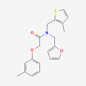 molecular formula C20H21NO3S B11383389 N-(furan-2-ylmethyl)-2-(3-methylphenoxy)-N-[(3-methylthiophen-2-yl)methyl]acetamide 