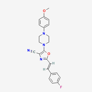 molecular formula C23H21FN4O2 B11383391 2-[(E)-2-(4-fluorophenyl)ethenyl]-5-[4-(4-methoxyphenyl)piperazin-1-yl]-1,3-oxazole-4-carbonitrile 