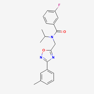 molecular formula C20H20FN3O2 B11383399 3-fluoro-N-{[3-(3-methylphenyl)-1,2,4-oxadiazol-5-yl]methyl}-N-(propan-2-yl)benzamide 