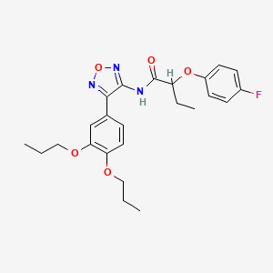 molecular formula C24H28FN3O5 B11383452 N-[4-(3,4-dipropoxyphenyl)-1,2,5-oxadiazol-3-yl]-2-(4-fluorophenoxy)butanamide 