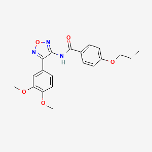 molecular formula C20H21N3O5 B11383455 N-[4-(3,4-dimethoxyphenyl)-1,2,5-oxadiazol-3-yl]-4-propoxybenzamide 