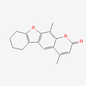 molecular formula C17H16O3 B11383469 4,11-dimethyl-6,7,8,9-tetrahydro-2H-[1]benzofuro[3,2-g]chromen-2-one 