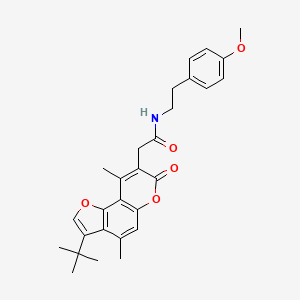 2-(3-tert-butyl-4,9-dimethyl-7-oxo-7H-furo[2,3-f]chromen-8-yl)-N-[2-(4-methoxyphenyl)ethyl]acetamide