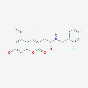 molecular formula C21H20ClNO5 B11383481 N-(2-chlorobenzyl)-2-(5,7-dimethoxy-4-methyl-2-oxo-2H-chromen-3-yl)acetamide 