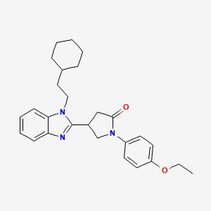 molecular formula C27H33N3O2 B11383492 4-[1-(2-cyclohexylethyl)-1H-benzimidazol-2-yl]-1-(4-ethoxyphenyl)pyrrolidin-2-one 