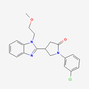 molecular formula C20H20ClN3O2 B11383502 1-(3-chlorophenyl)-4-[1-(2-methoxyethyl)-1H-benzimidazol-2-yl]pyrrolidin-2-one 