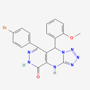 molecular formula C19H14BrN7O2 B11383515 10-(4-bromophenyl)-8-(2-methoxyphenyl)-2,4,5,6,7,11,12-heptazatricyclo[7.4.0.03,7]trideca-1(9),3,5,10-tetraen-13-one 