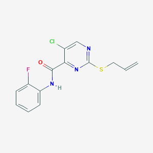 5-chloro-N-(2-fluorophenyl)-2-(prop-2-en-1-ylsulfanyl)pyrimidine-4-carboxamide