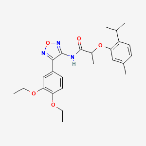 N-[4-(3,4-diethoxyphenyl)-1,2,5-oxadiazol-3-yl]-2-[5-methyl-2-(propan-2-yl)phenoxy]propanamide