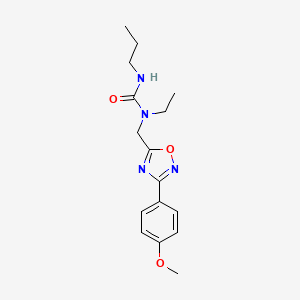 molecular formula C16H22N4O3 B11383616 1-Ethyl-1-{[3-(4-methoxyphenyl)-1,2,4-oxadiazol-5-yl]methyl}-3-propylurea 