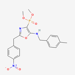 molecular formula C20H22N3O6P B11383622 Dimethyl {5-[(4-methylbenzyl)amino]-2-(4-nitrobenzyl)-1,3-oxazol-4-yl}phosphonate 