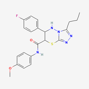 molecular formula C21H22FN5O2S B11383716 6-(4-fluorophenyl)-N-(4-methoxyphenyl)-3-propyl-6,7-dihydro-5H-[1,2,4]triazolo[3,4-b][1,3,4]thiadiazine-7-carboxamide 