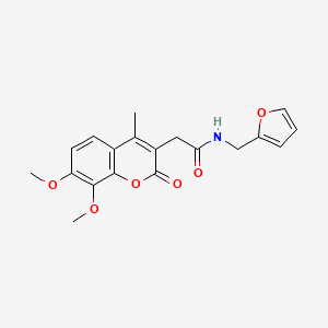 molecular formula C19H19NO6 B11383749 2-(7,8-dimethoxy-4-methyl-2-oxo-2H-chromen-3-yl)-N-(furan-2-ylmethyl)acetamide 