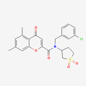 N-(3-chlorobenzyl)-N-(1,1-dioxidotetrahydrothiophen-3-yl)-5,7-dimethyl-4-oxo-4H-chromene-2-carboxamide