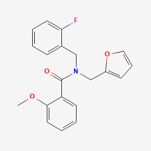 molecular formula C20H18FNO3 B11383775 N-(2-fluorobenzyl)-N-(furan-2-ylmethyl)-2-methoxybenzamide 