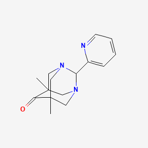 5,7-Dimethyl-2-(2-pyridinyl)-1,3-diazatricyclo[3.3.1.1~3,7~]decan-6-one