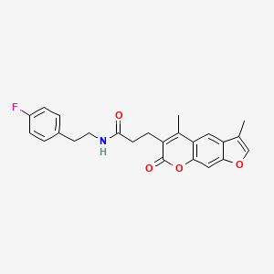 molecular formula C24H22FNO4 B11383817 3-(3,5-dimethyl-7-oxo-7H-furo[3,2-g]chromen-6-yl)-N-[2-(4-fluorophenyl)ethyl]propanamide 