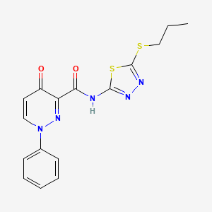 4-oxo-1-phenyl-N-[5-(propylsulfanyl)-1,3,4-thiadiazol-2-yl]-1,4-dihydropyridazine-3-carboxamide