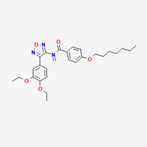 molecular formula C26H33N3O5 B11383837 N-[4-(3,4-diethoxyphenyl)-1,2,5-oxadiazol-3-yl]-4-(heptyloxy)benzamide 