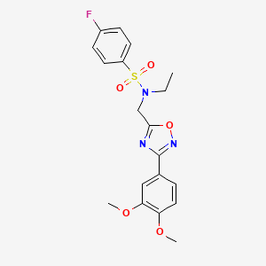 N-{[3-(3,4-dimethoxyphenyl)-1,2,4-oxadiazol-5-yl]methyl}-N-ethyl-4-fluorobenzenesulfonamide