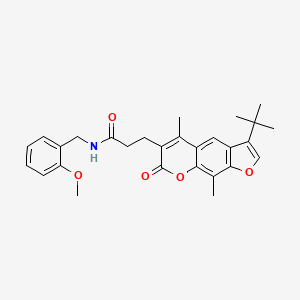 3-(3-tert-butyl-5,9-dimethyl-7-oxo-7H-furo[3,2-g]chromen-6-yl)-N-(2-methoxybenzyl)propanamide