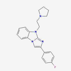 molecular formula C21H21FN4 B11383860 2-(4-fluorophenyl)-9-[2-(pyrrolidin-1-yl)ethyl]-9H-imidazo[1,2-a]benzimidazole 