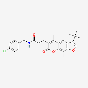 3-(3-tert-butyl-5,9-dimethyl-7-oxo-7H-furo[3,2-g]chromen-6-yl)-N-(4-chlorobenzyl)propanamide