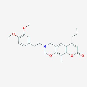 3-[2-(3,4-dimethoxyphenyl)ethyl]-10-methyl-6-propyl-3,4-dihydro-2H,8H-chromeno[6,7-e][1,3]oxazin-8-one