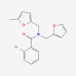 2-bromo-N-(furan-2-ylmethyl)-N-[(5-methylfuran-2-yl)methyl]benzamide