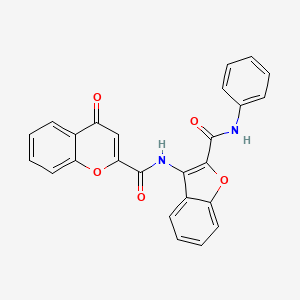 4-oxo-N-[2-(phenylcarbamoyl)-1-benzofuran-3-yl]-4H-chromene-2-carboxamide