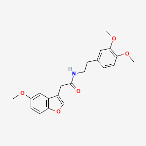 molecular formula C21H23NO5 B11383964 N-[2-(3,4-dimethoxyphenyl)ethyl]-2-(5-methoxy-1-benzofuran-3-yl)acetamide 