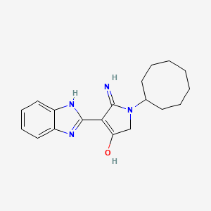 molecular formula C19H24N4O B11383968 5-Amino-4-(1H-1,3-benzodiazol-2-YL)-1-cyclooctyl-2,3-dihydro-1H-pyrrol-3-one 