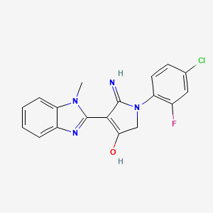 5-Amino-1-(4-chloro-2-fluorophenyl)-4-(1-methyl-1H-1,3-benzodiazol-2-YL)-2,3-dihydro-1H-pyrrol-3-one