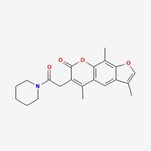 molecular formula C21H23NO4 B11383989 3,5,9-trimethyl-6-[2-oxo-2-(piperidin-1-yl)ethyl]-7H-furo[3,2-g]chromen-7-one 