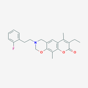 7-ethyl-3-[2-(2-fluorophenyl)ethyl]-6,10-dimethyl-3,4-dihydro-2H,8H-chromeno[6,7-e][1,3]oxazin-8-one