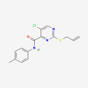 molecular formula C15H14ClN3OS B11384019 5-chloro-N-(4-methylphenyl)-2-(prop-2-en-1-ylsulfanyl)pyrimidine-4-carboxamide 