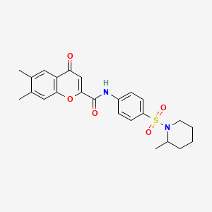 6,7-dimethyl-N-{4-[(2-methylpiperidin-1-yl)sulfonyl]phenyl}-4-oxo-4H-chromene-2-carboxamide