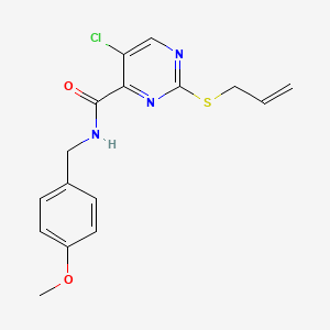 5-chloro-N-(4-methoxybenzyl)-2-(prop-2-en-1-ylsulfanyl)pyrimidine-4-carboxamide