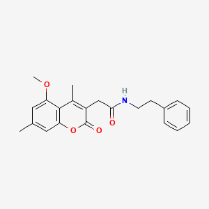 molecular formula C22H23NO4 B11384050 2-(5-methoxy-4,7-dimethyl-2-oxo-2H-chromen-3-yl)-N-(2-phenylethyl)acetamide 