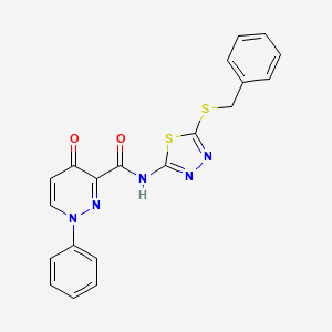 molecular formula C20H15N5O2S2 B11384085 N-[5-(benzylsulfanyl)-1,3,4-thiadiazol-2-yl]-4-oxo-1-phenyl-1,4-dihydropyridazine-3-carboxamide 