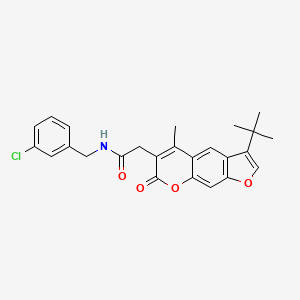 2-(3-tert-butyl-5-methyl-7-oxo-7H-furo[3,2-g]chromen-6-yl)-N-(3-chlorobenzyl)acetamide