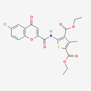 diethyl 5-{[(6-chloro-4-oxo-4H-chromen-2-yl)carbonyl]amino}-3-methylthiophene-2,4-dicarboxylate