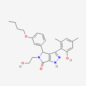 molecular formula C25H29N3O4 B11384104 4-(3-butoxyphenyl)-3-(2-hydroxy-4,6-dimethylphenyl)-5-(2-hydroxyethyl)-4,5-dihydropyrrolo[3,4-c]pyrazol-6(1H)-one 