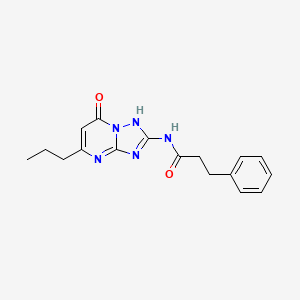 molecular formula C17H19N5O2 B11384193 N-(7-hydroxy-5-propyl[1,2,4]triazolo[1,5-a]pyrimidin-2-yl)-3-phenylpropanamide 