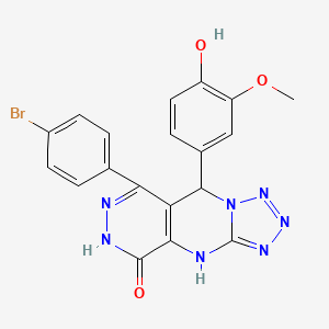 molecular formula C19H14BrN7O3 B11384195 10-(4-bromophenyl)-8-(4-hydroxy-3-methoxyphenyl)-2,4,5,6,7,11,12-heptazatricyclo[7.4.0.03,7]trideca-1(9),3,5,10-tetraen-13-one 