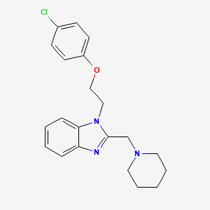 1-[2-(4-chlorophenoxy)ethyl]-2-(piperidin-1-ylmethyl)-1H-benzimidazole