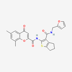 N-{3-[(furan-2-ylmethyl)carbamoyl]-5,6-dihydro-4H-cyclopenta[b]thiophen-2-yl}-6,8-dimethyl-4-oxo-4H-chromene-2-carboxamide