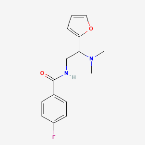 molecular formula C15H17FN2O2 B11384214 N-(2-(dimethylamino)-2-(furan-2-yl)ethyl)-4-fluorobenzamide 