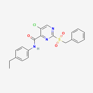 molecular formula C20H18ClN3O3S B11384226 2-benzylsulfonyl-5-chloro-N-(4-ethylphenyl)pyrimidine-4-carboxamide 